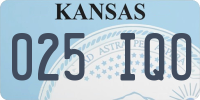 KS license plate 025IQO