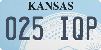 KS license plate 025IQP