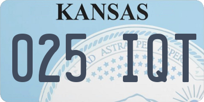 KS license plate 025IQT