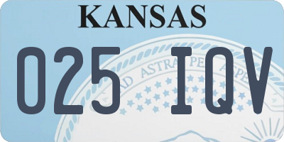 KS license plate 025IQV