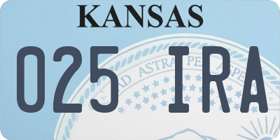 KS license plate 025IRA