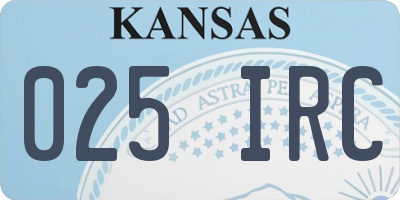 KS license plate 025IRC