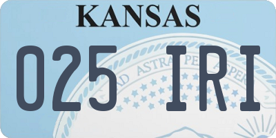 KS license plate 025IRI