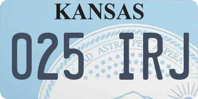 KS license plate 025IRJ