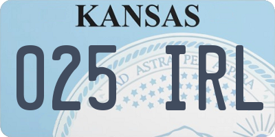 KS license plate 025IRL