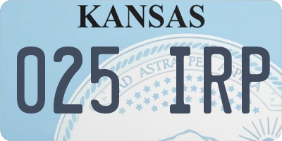 KS license plate 025IRP