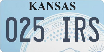 KS license plate 025IRS