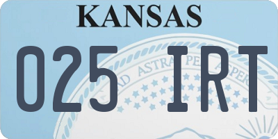 KS license plate 025IRT