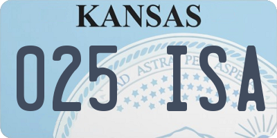 KS license plate 025ISA