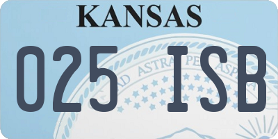 KS license plate 025ISB