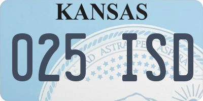 KS license plate 025ISD