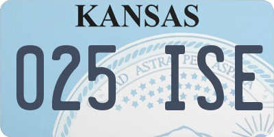 KS license plate 025ISE