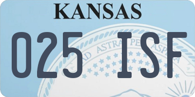 KS license plate 025ISF