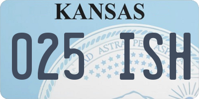 KS license plate 025ISH