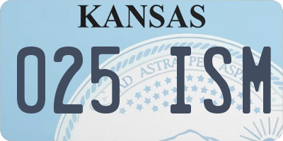 KS license plate 025ISM