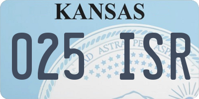 KS license plate 025ISR