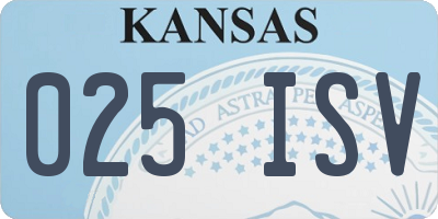 KS license plate 025ISV