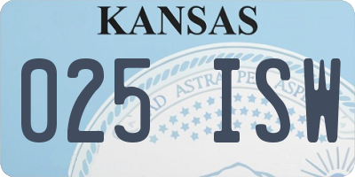 KS license plate 025ISW