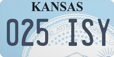 KS license plate 025ISY