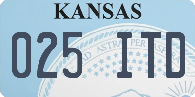 KS license plate 025ITD