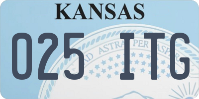 KS license plate 025ITG