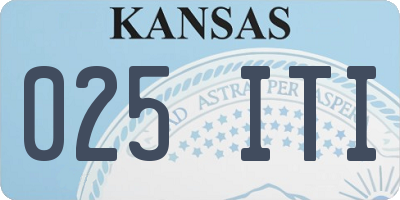 KS license plate 025ITI
