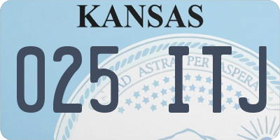 KS license plate 025ITJ