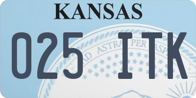 KS license plate 025ITK