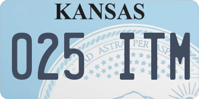 KS license plate 025ITM
