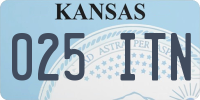 KS license plate 025ITN