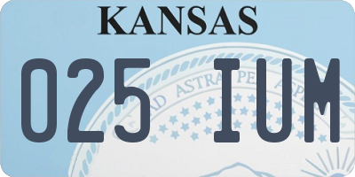 KS license plate 025IUM