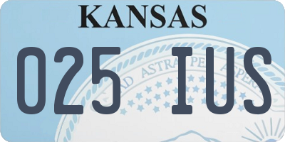 KS license plate 025IUS