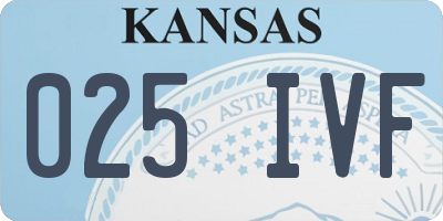 KS license plate 025IVF