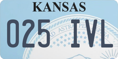 KS license plate 025IVL