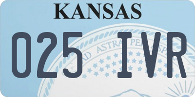 KS license plate 025IVR