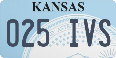 KS license plate 025IVS