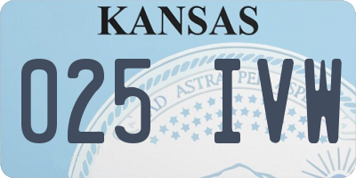 KS license plate 025IVW