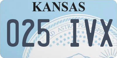 KS license plate 025IVX