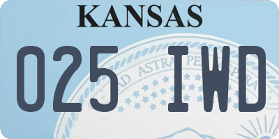 KS license plate 025IWD