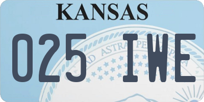 KS license plate 025IWE