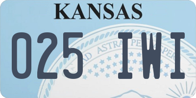 KS license plate 025IWI