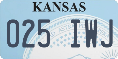 KS license plate 025IWJ