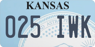 KS license plate 025IWK
