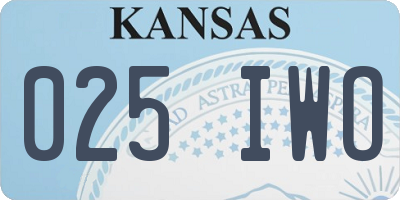 KS license plate 025IWO