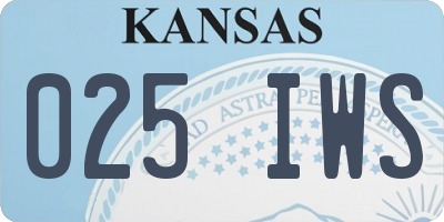 KS license plate 025IWS