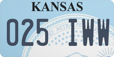 KS license plate 025IWW