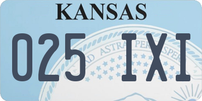 KS license plate 025IXI
