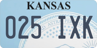 KS license plate 025IXK