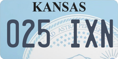 KS license plate 025IXN