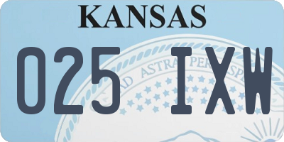 KS license plate 025IXW